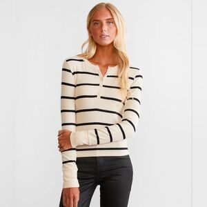 Z Supply stripe Scarlett Henley shirt